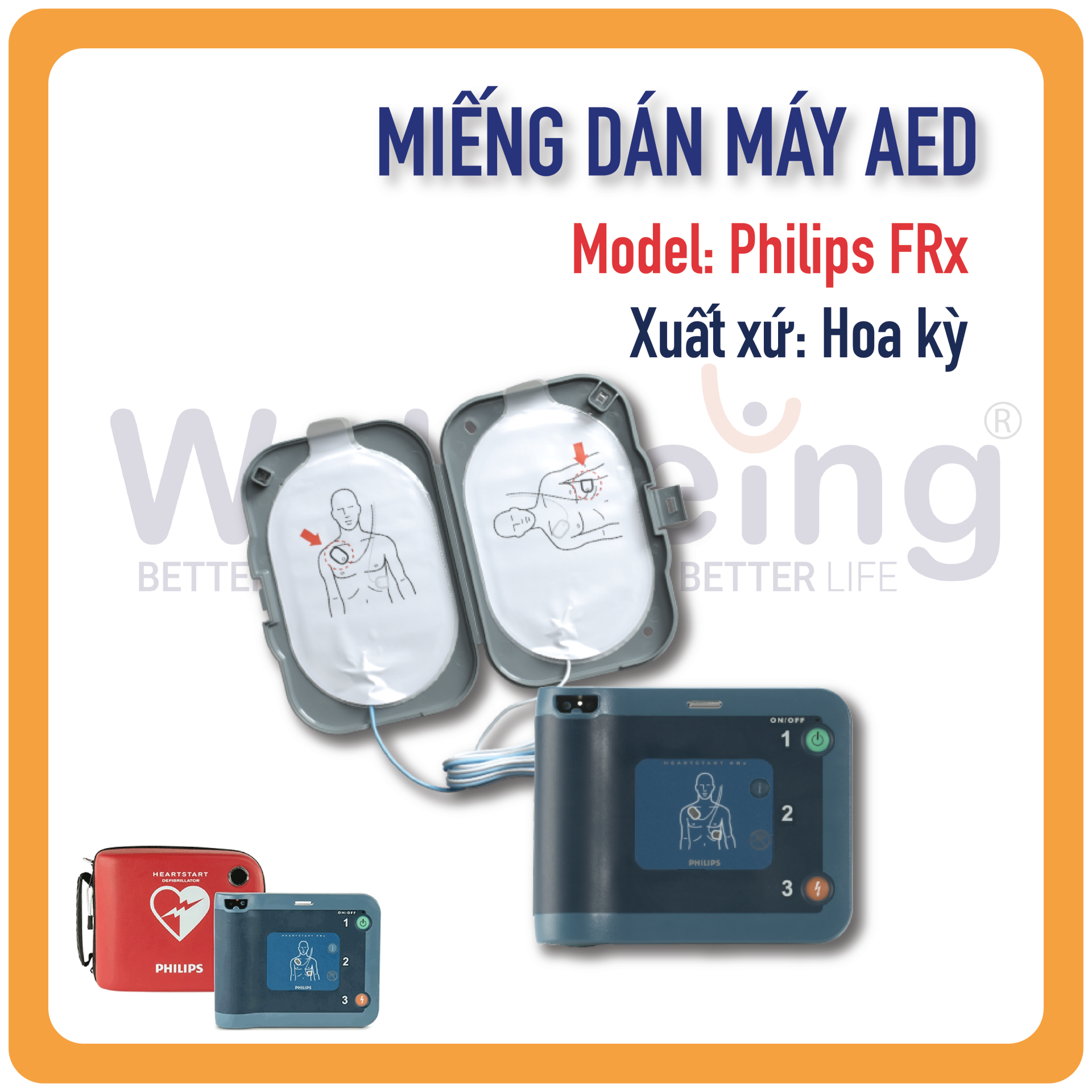 Miếng dán máy AED Philips HeartStart FRx