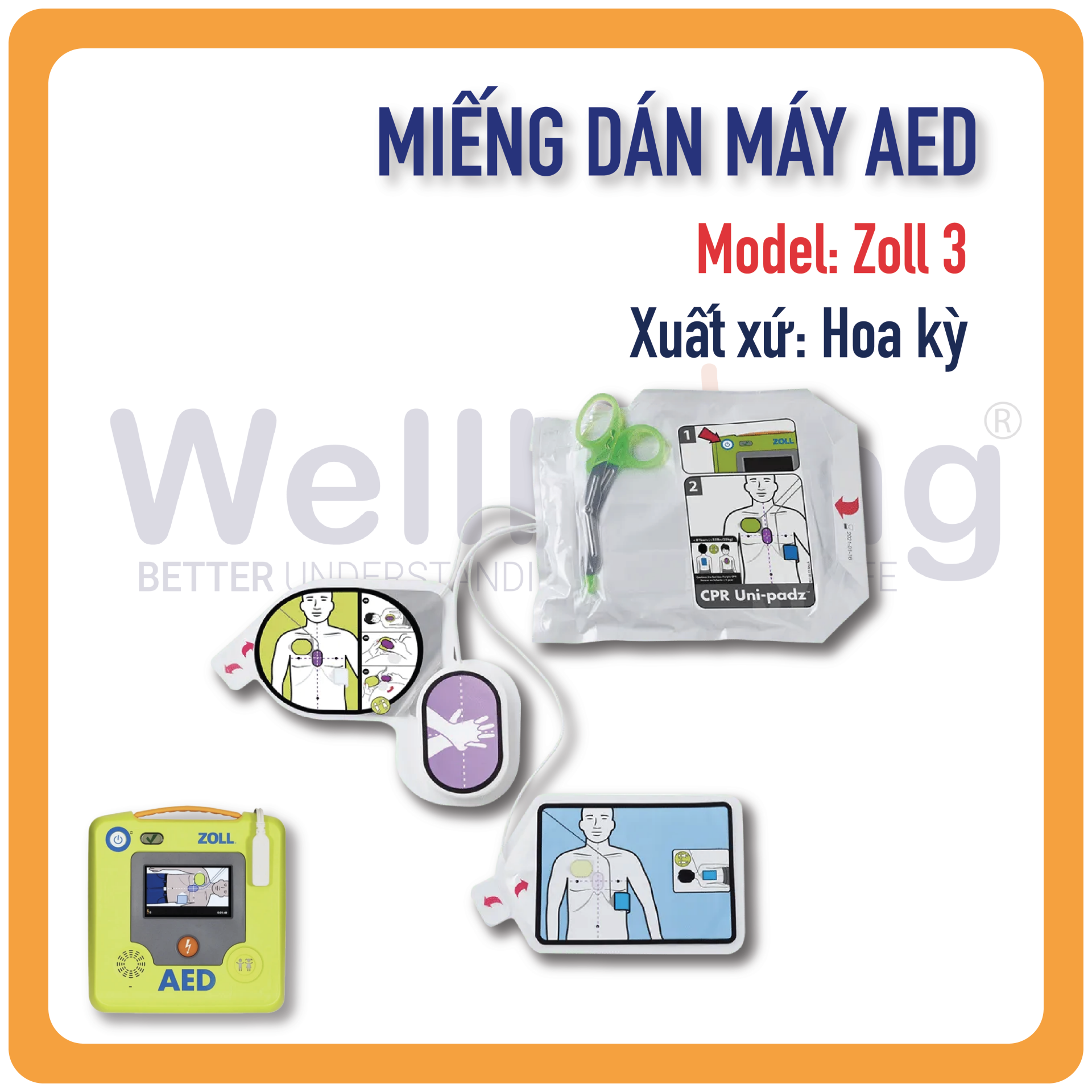 Miếng dán máy Zoll AED 3