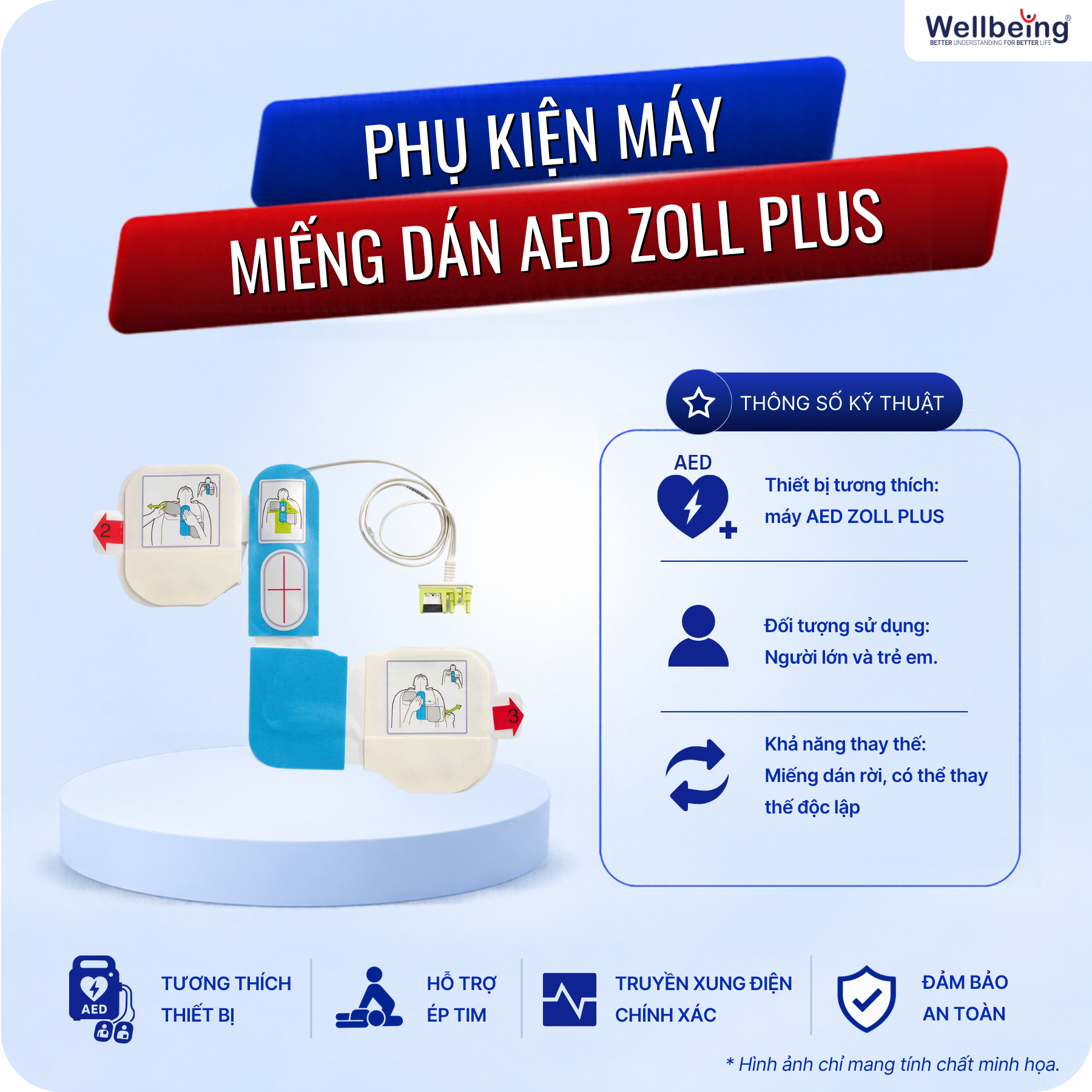 Miếng dán điện cực máy AED Zoll Plus