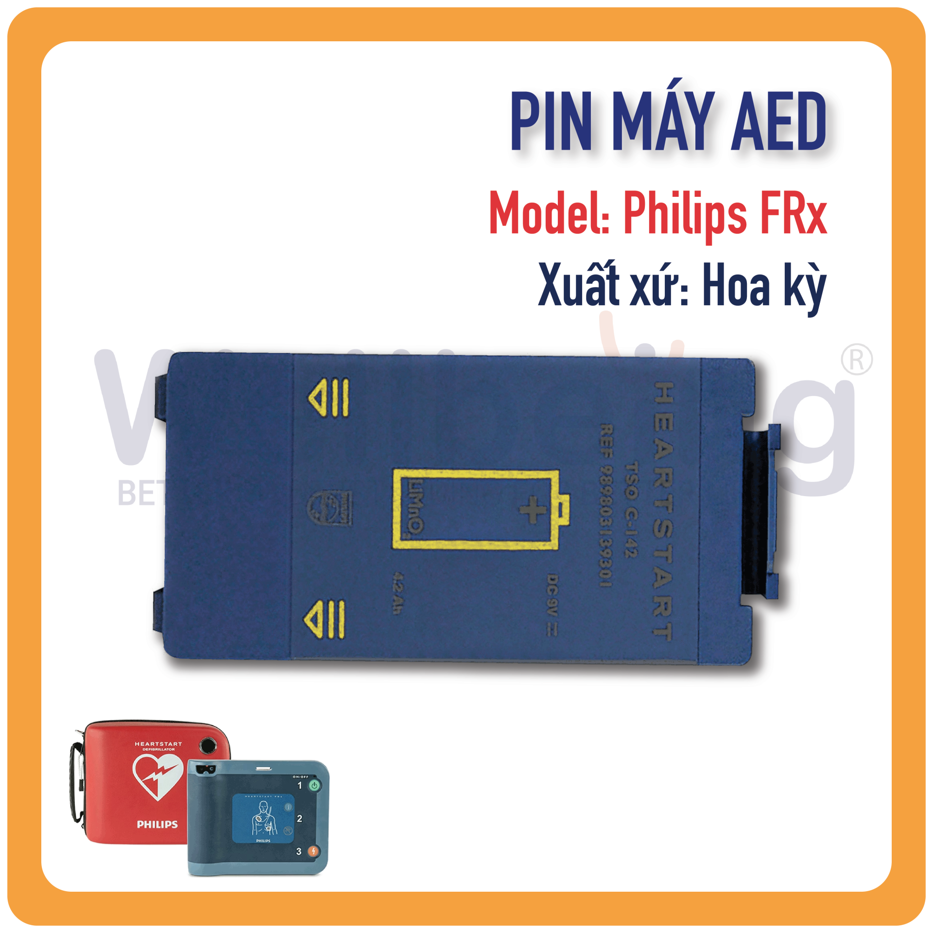 Pin máy AED Philips HeartStart FRx