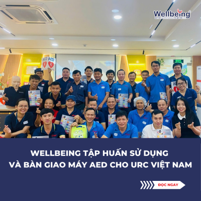 Wellbeing conducts training on usage and hands over AED equipment to URC Vietnam