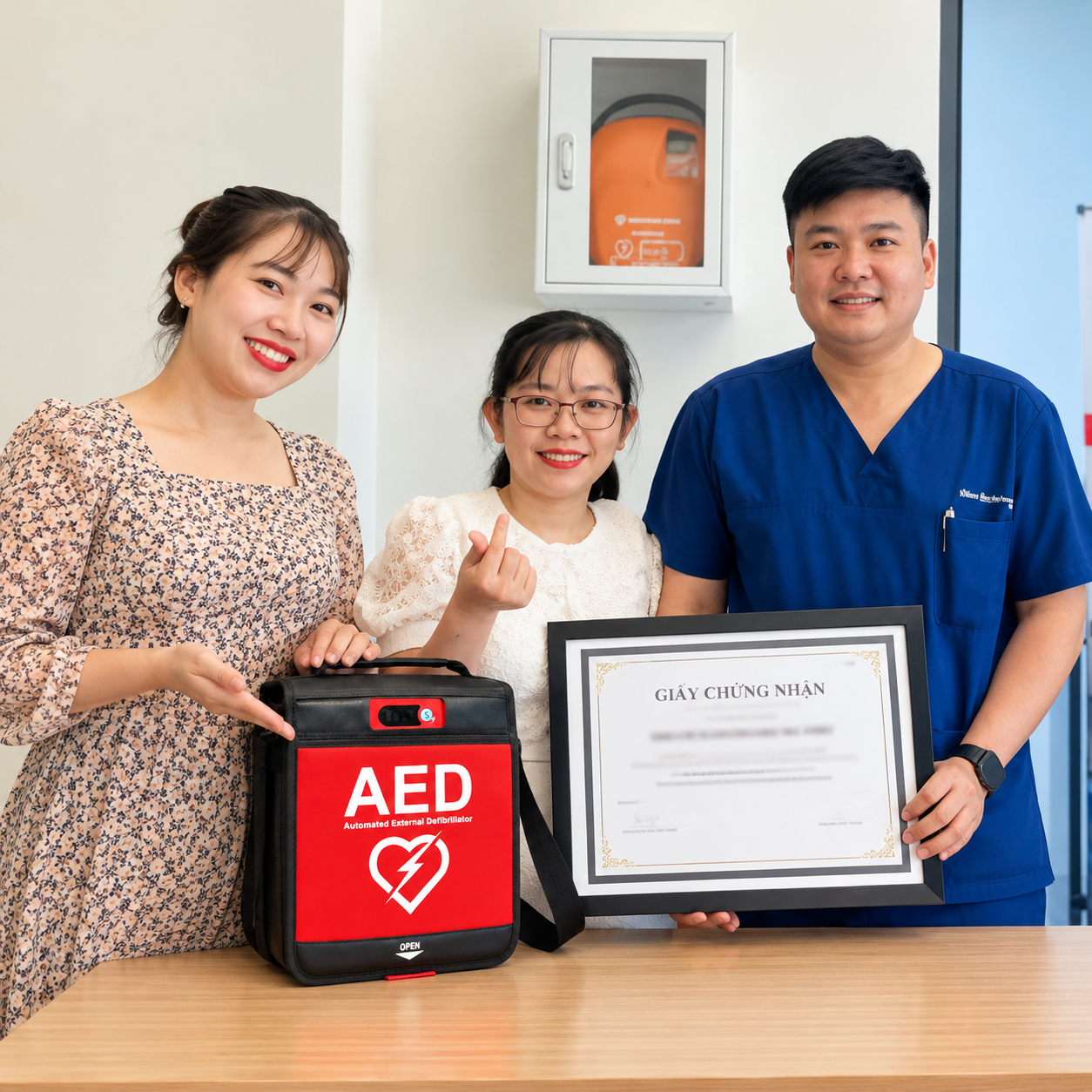 Clinic-Team-Presenting-AED-Certification