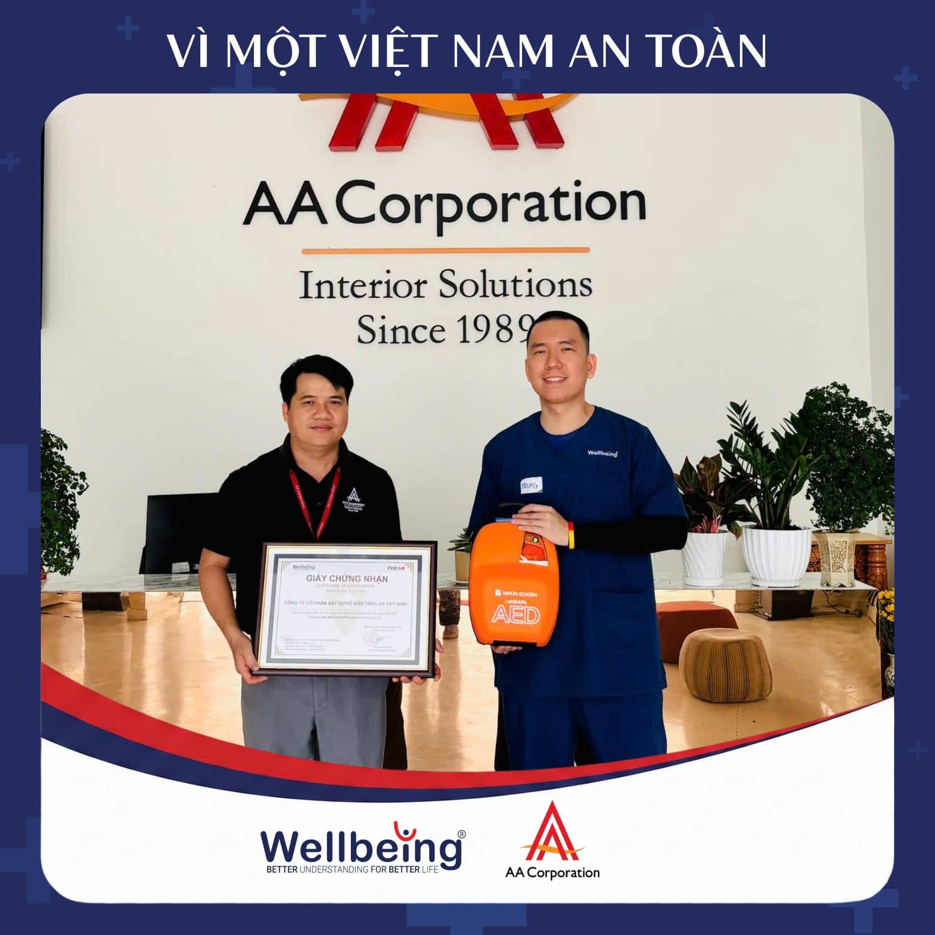 Bàn giao và đào tạo sử dụng AED tại AA Corporation