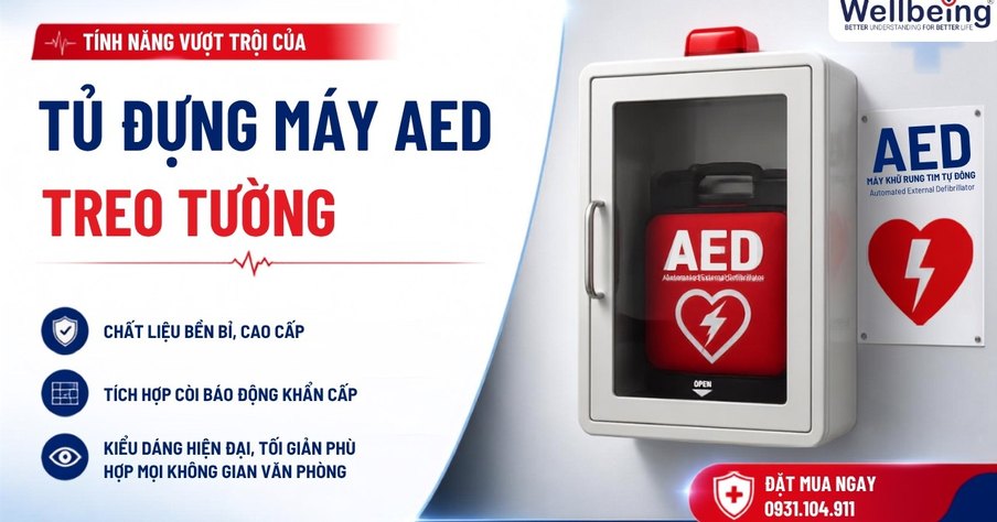 Tủ đựng m&aacute;y AED treo tường