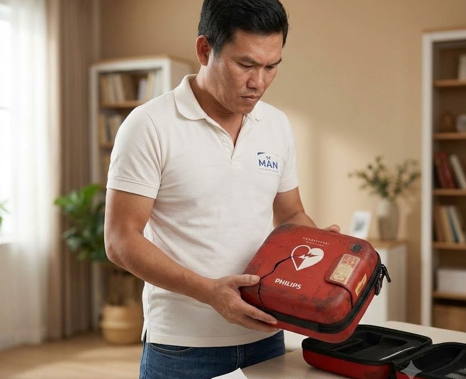 M&aacute;y AED c&oacute; dấu hiệu lỗi