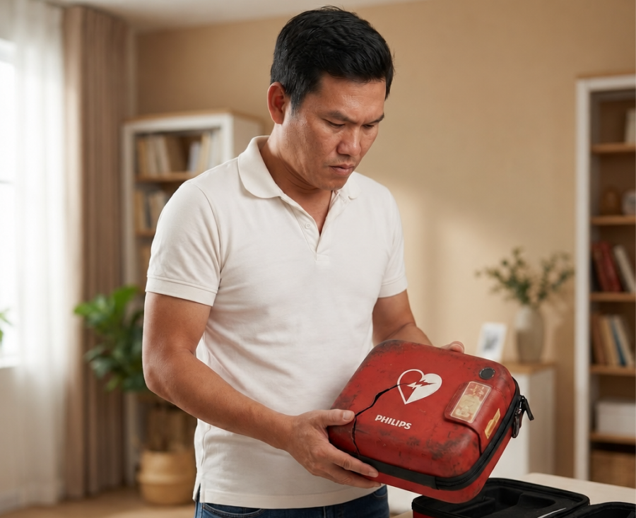 M&aacute;y AED c&oacute; dấu hiệu lỗi