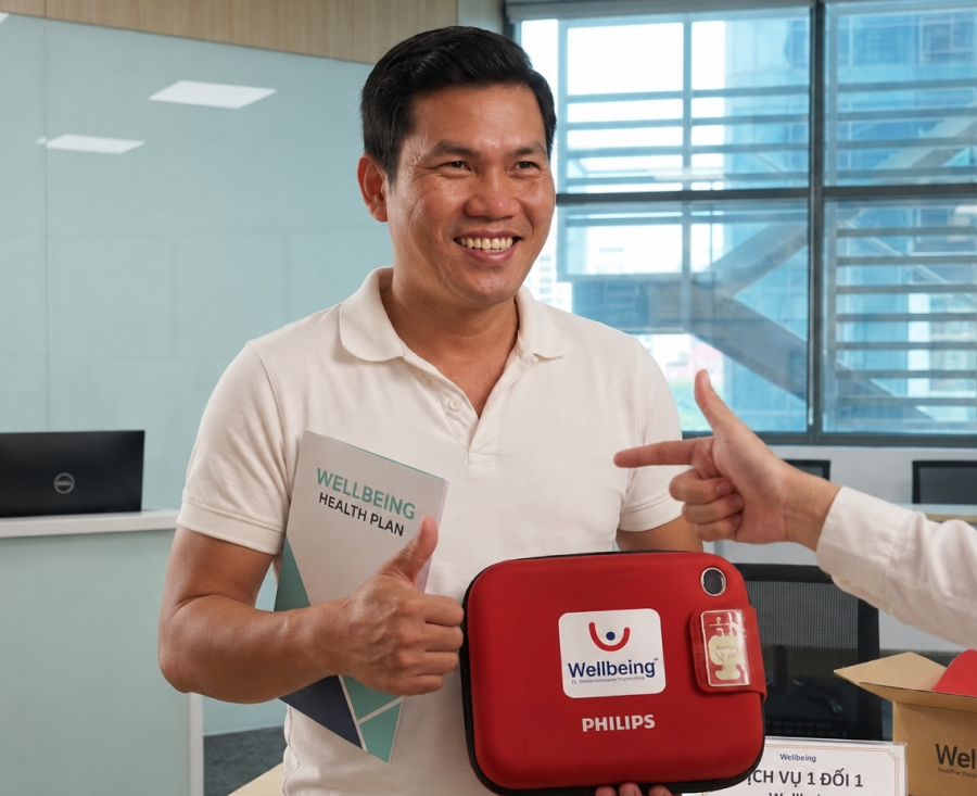 Nhận m&aacute;y thay thế tại cơ sở Wellbeing